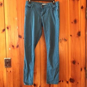 Teal stretchy skinny pants